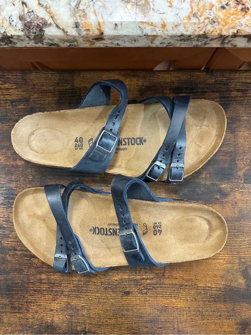 Birkenstock Franca size 9 EU40 oil leather black Single-Band Sandals Buckle